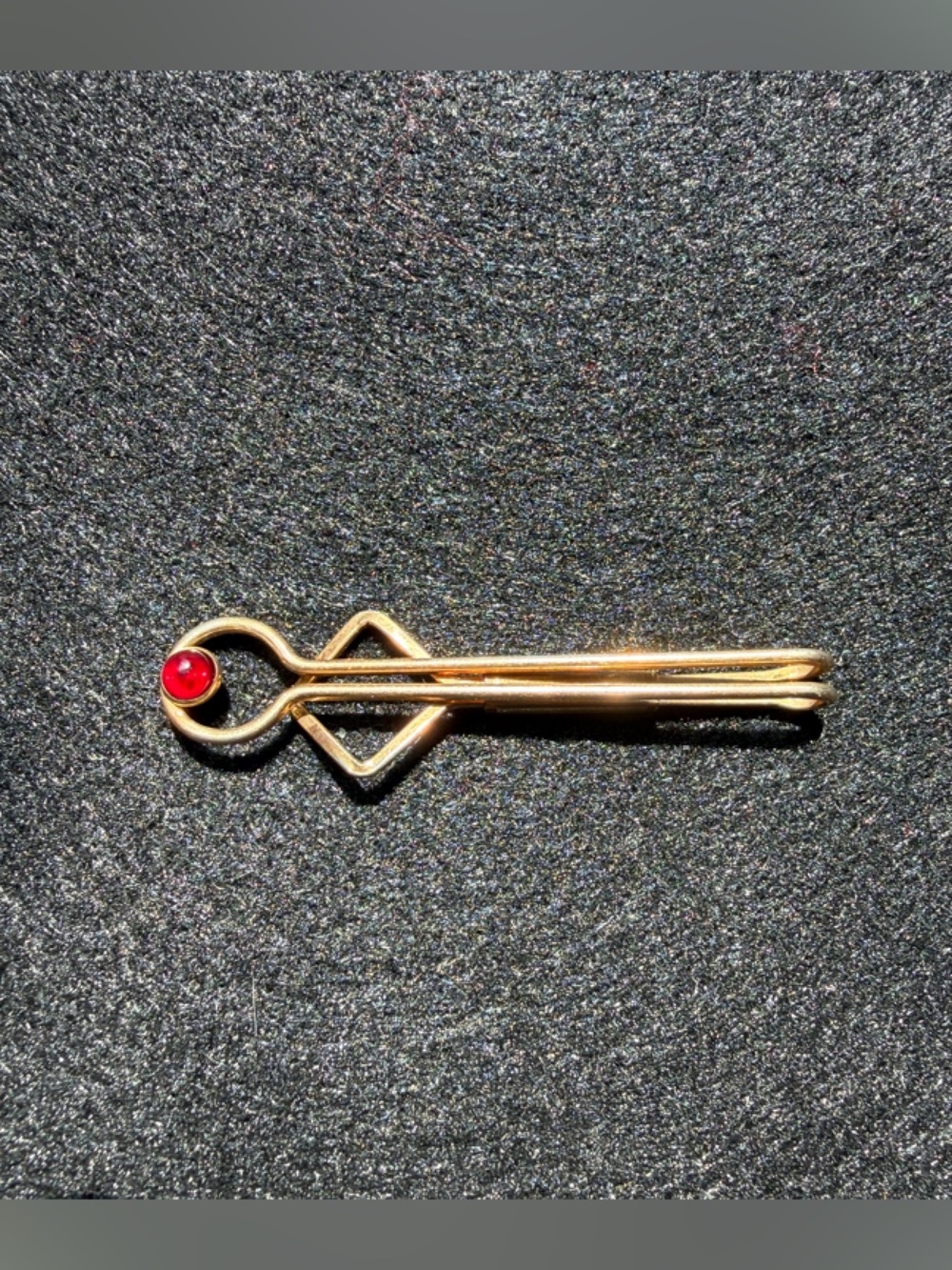 Vintage Krementz U.S.A Tie/Money Clip with Red Garnet